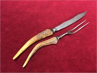 Vintage Antler Handle Carving Set