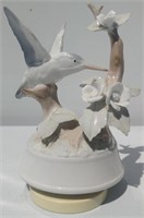 Humming Bird In Flight Porcelain Music Figurine