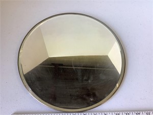 antique beveled round mirror 12 in