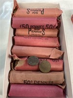 (10) rolls of wheat pennies