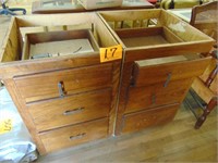 Pair Vintage Wood Cabinets
