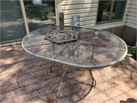 Patio Table w/ Iron Umbrella Stand