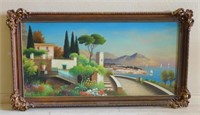 Italian Riviera Oil on Canvas.