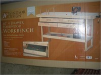 5ft 4 Drawer Work Bench w/Vise NIB  Hardwood  Incl