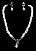 Natural Pearl Necklace & Earrings