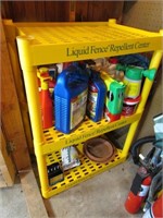 yellow plastic shelf & all partial chemicals