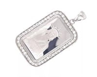 $9200 Certified 2g PLATINUM Bar Diamond Pendant