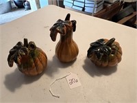 Vtg Ceramic Pumpkins