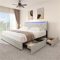 YITAHOME Bed Frame Queen Size, Grey
