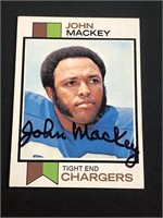 1973 Topps John Mackey Signed Card HOF 'er