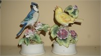 Blue Jay & Fench Ceramic Birds