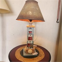 Lighthouse Table Lamp - powers on, approx  24" t