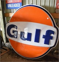 Gulf Light-up Plastic Sign (1 side has a crack),