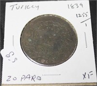 1839  1255/1 TURKEY 20 PARA XF