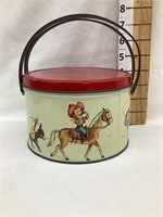 Early Tin Litho Child’s Lunchbox, 6” Diameter