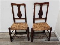 Antique Queen Anne handmade turned chairs