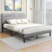 *DUMEE Twin SIze Upholstered Bed Frame Grey
