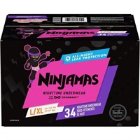 Pampers Ninjamas Nighttime Underwear Large 34CT