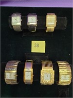 Lot of 7 Ladies Clip On Bracelet Watches