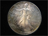1991 BU American Silver Eagle w/ Toning