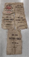 (AF) Lot of 5 vintage burlap sacks