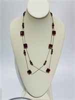 Ali Khan New York iridescent glass beads necklace