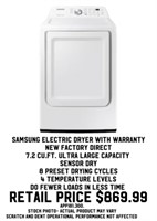 Samsung Electric Dryer w/ Warranty