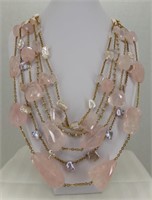22"-32" Rose Quartz Multi-Strand Necklace