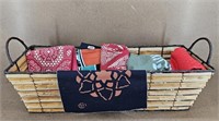 Asian Prayer Rugs & Bamboo Style Basket