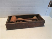 VINTAGE TOOLS WITH WOODEN CASE