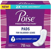Poise Incontinence Pads  7 Drop  Long  78Ct