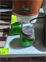 Vintage Green Glass Duraglas RX Bottle Jars