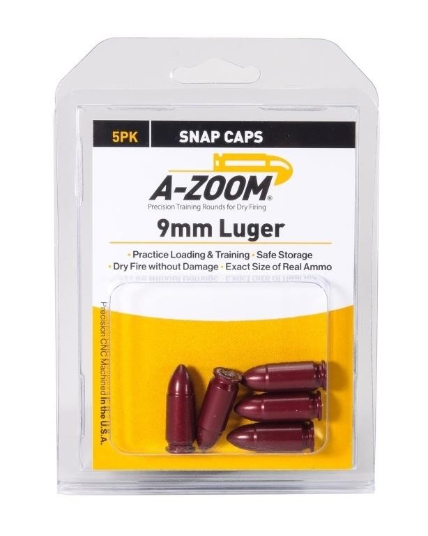 A-Zoom 9mm Luger Precision Snap Cap 5 Pack