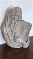 Chalkware Moses and the Ten Commandments, signed
