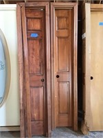 2 INTERIOR DOORS RH & LH STAINED WOOD