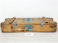Vintage Military 75mm Wood Ammo Box (No Ship)