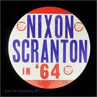 1964 7" Nixon-Scranton Presidential Campaign Pin