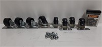 (8) Caster Wheels And Misc Drill Bits And Screws