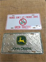 John Deere & Green Tractor Plates