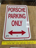 Porsche Parking Only Sign heavy enamel