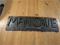 19" x 6" Mancave Metal Sign Made W/ Chainsaw Blade