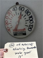 Old advertising thermometer Motorcraft 16"
