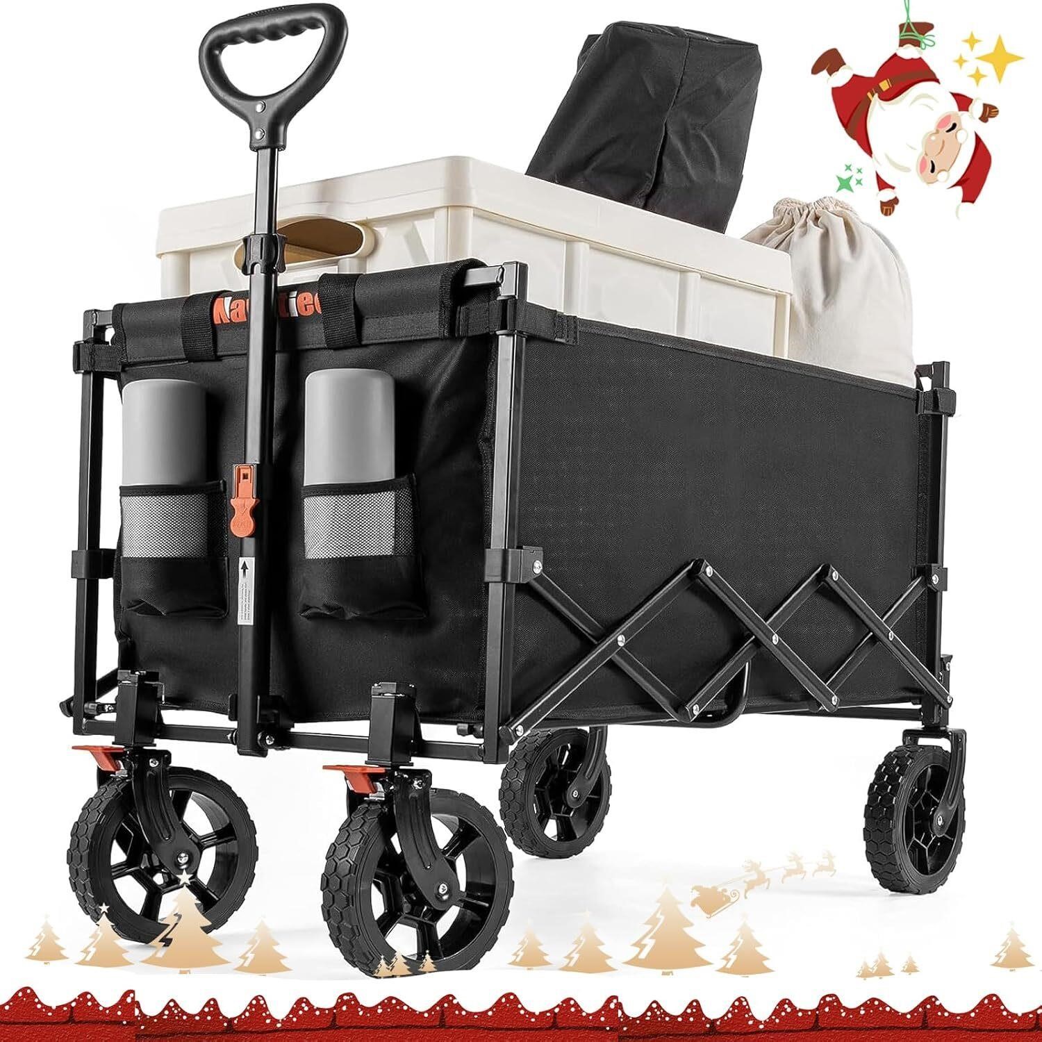 Navatiee Heavy Duty Foldable Wagon  Black