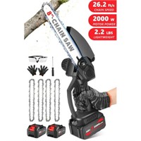 as show  RELOIVE 8 Mini Chainsaw Cordless with 4 C