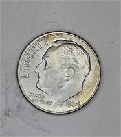 1964 d AU-BU Roosevelt Dime -90% Silver