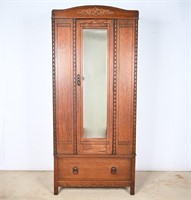 Antique Carved Oak Armoire/Wardrobe