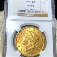 1895 $20 Gold Double Eagle NGC - MS61