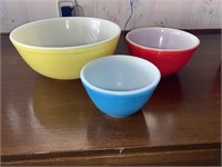 Vintage Pyrex Primary Color Mixing Bowls