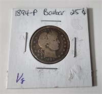 1894 Barber 25 Cent Coin