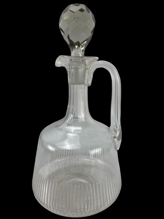 Crystal Cut Glass Decanter With Large Stopper